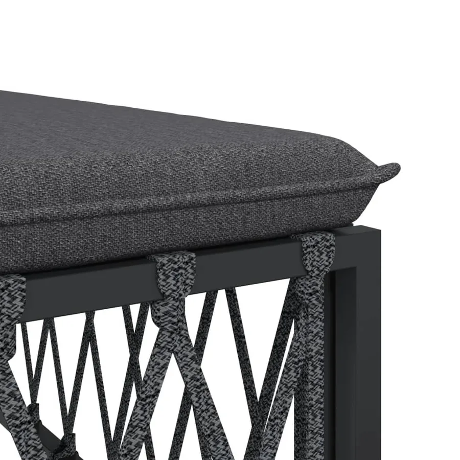 Salon de jardin avec coussins 5 pcs anthracite acier - 6