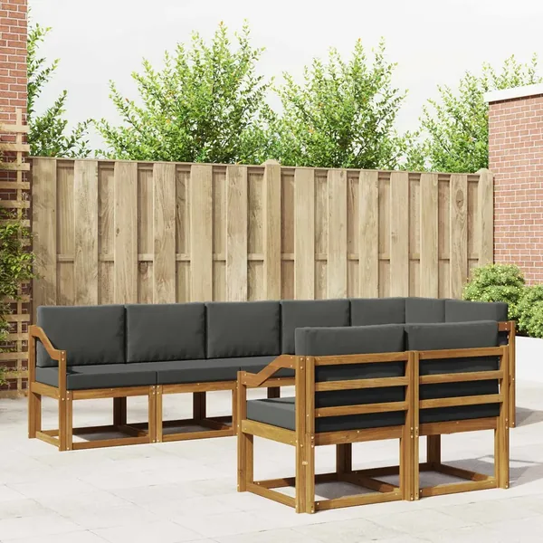 Ensemble de canapés d'extérieur 8 pcs Naturel et Anthracite