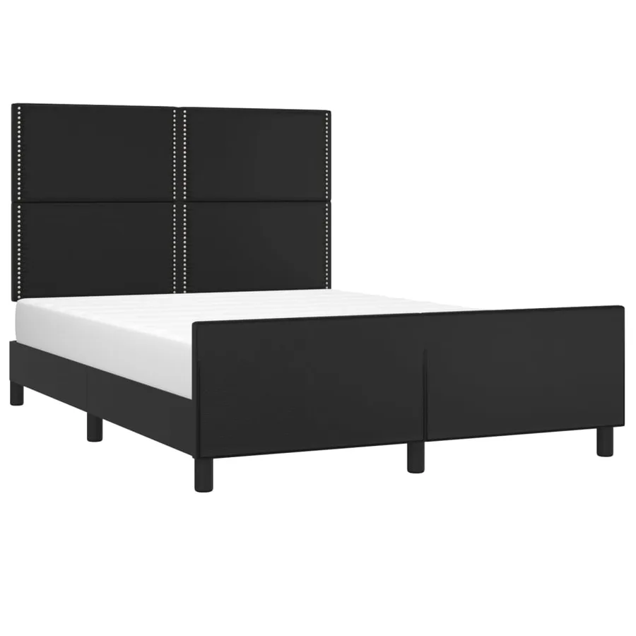 Cadre de lit sans matelas noir 140x190 cm similicuir - 3