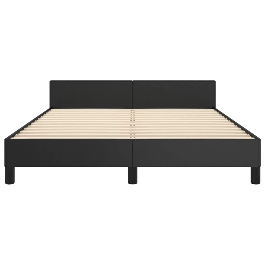 Cadre de lit sans matelas noir 140x190 cm similicuir - 6