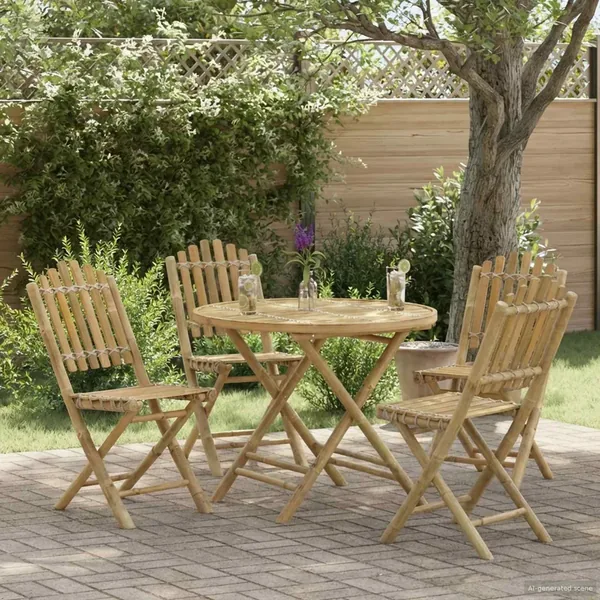 Chaise de jardin 4 pcs Naturel Bambou