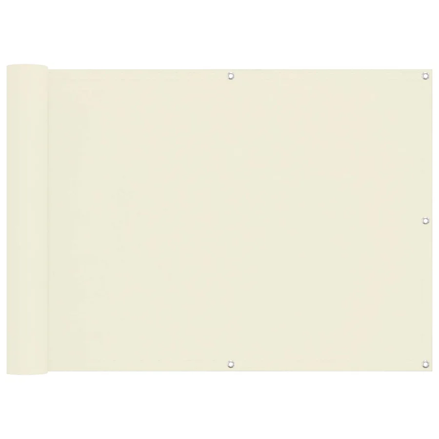 Écran de balcon Crème 75 x 200 cm Tissu Oxford - 2