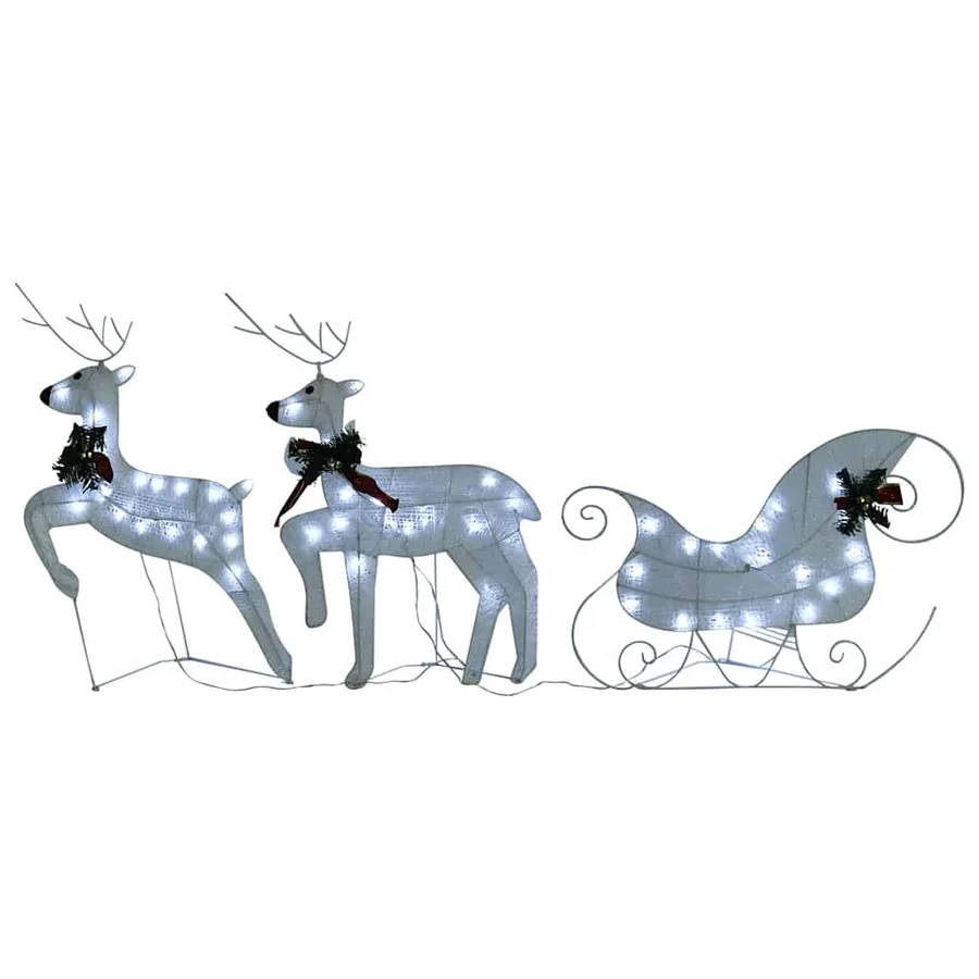 Décoration de Noël Renne et traîneau 60 LED extérieur Blanc - 2