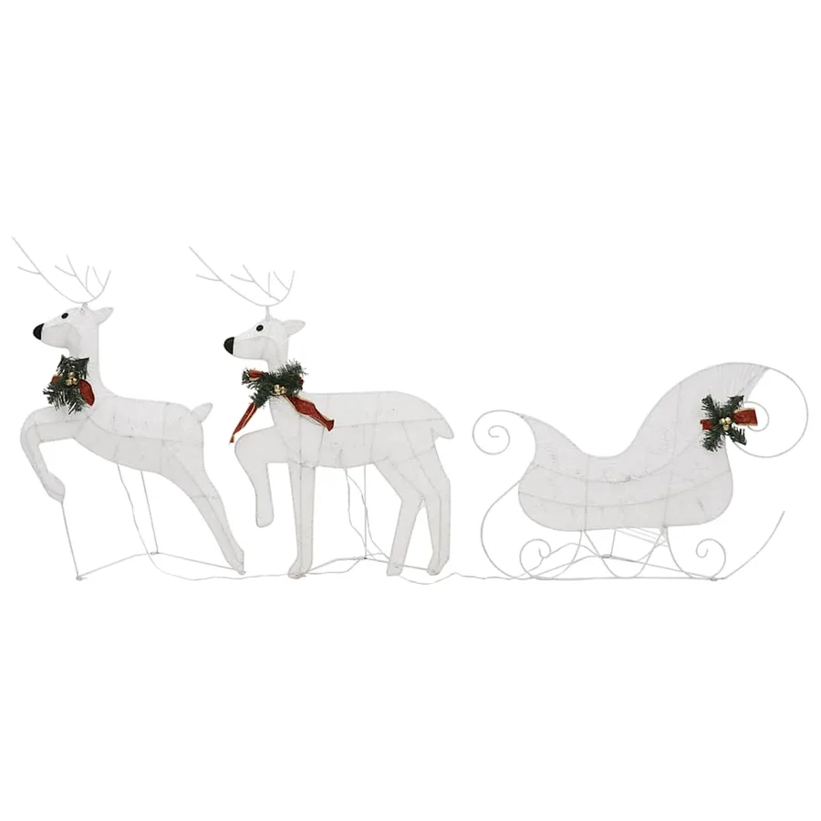 Décoration de Noël Renne et traîneau 60 LED extérieur Blanc - 3