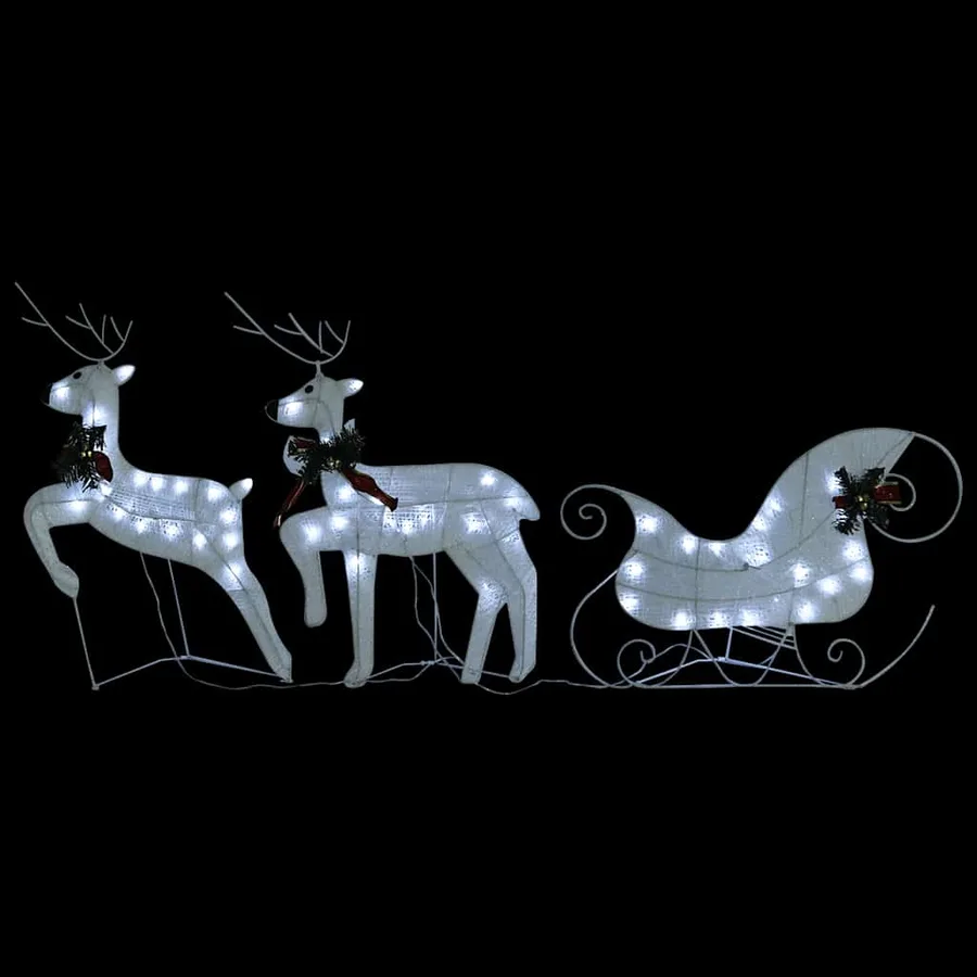 Décoration de Noël Renne et traîneau 60 LED extérieur Blanc - 8