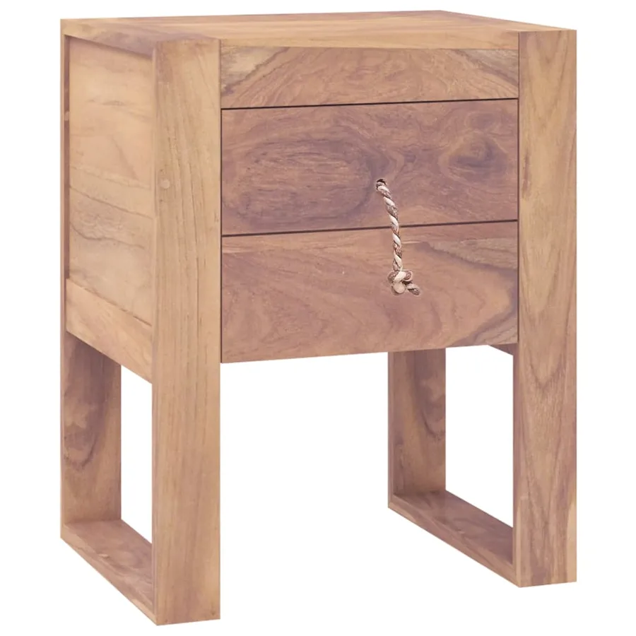 Table de chevet 40x30x50 cm bois de teck massif - 2