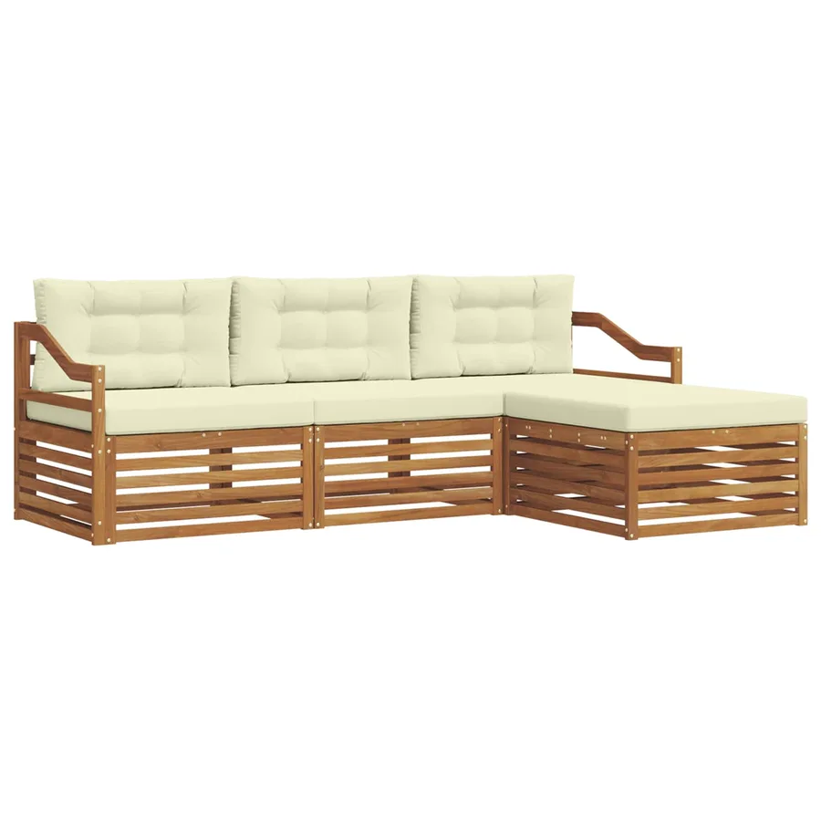 Ensemble de canapés d'extérieur avec coussin Naturel et Crème - 2
