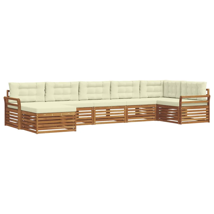 Ensemble de canapés d'extérieur 7 pcs Naturel et Crème - 2