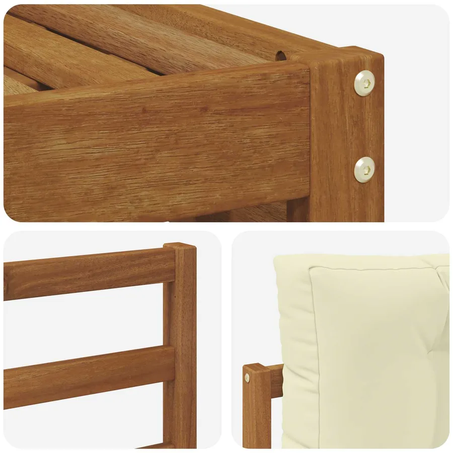 Ensemble de canapés d'extérieur avec coussin Naturel et Crème - 5