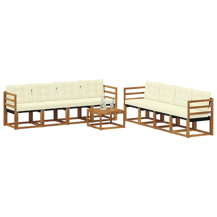 Ensemble de canapés d'extérieur 9 pcs Naturel et Crème - 3