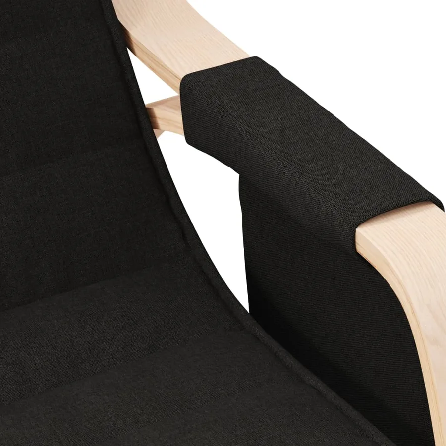 Chaise à bascule Noir Tissu - 6