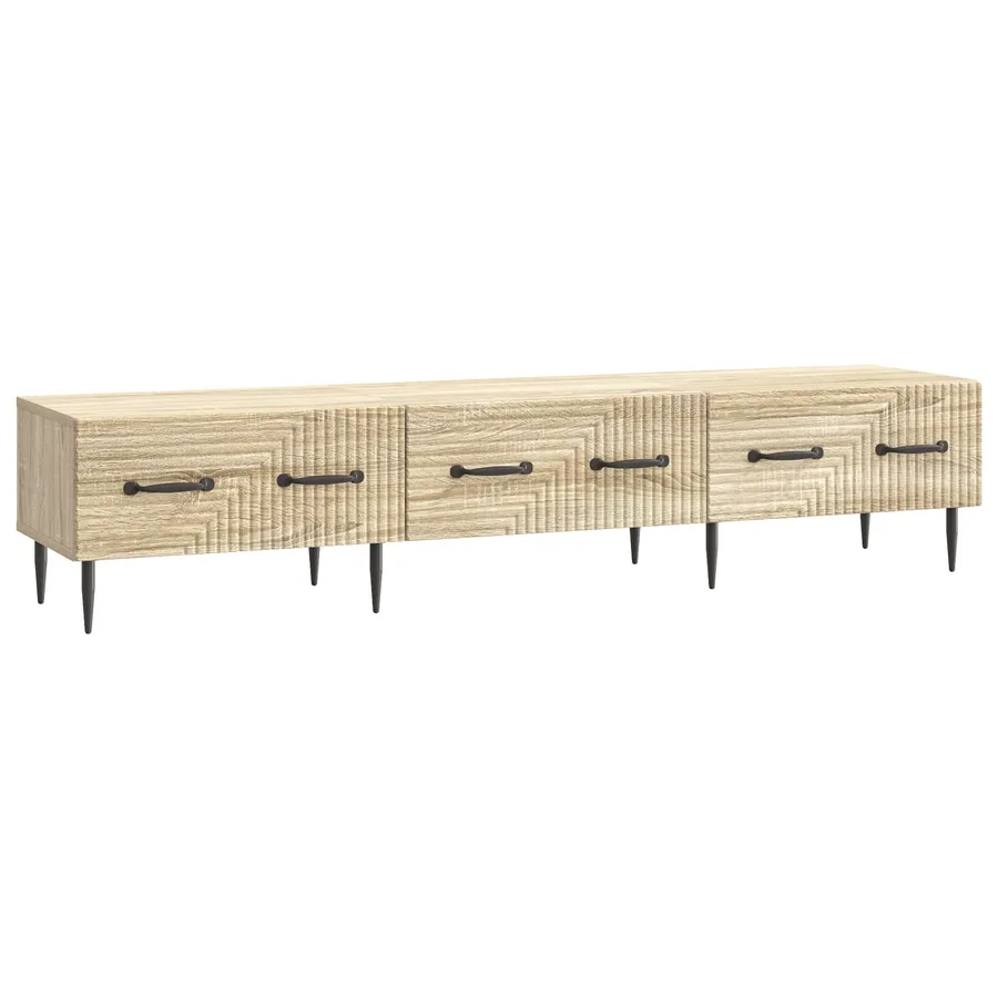 Meuble TV Chêne Sonoma 147 x 34,5 x 30 cm Bois d'ingénierie - 2