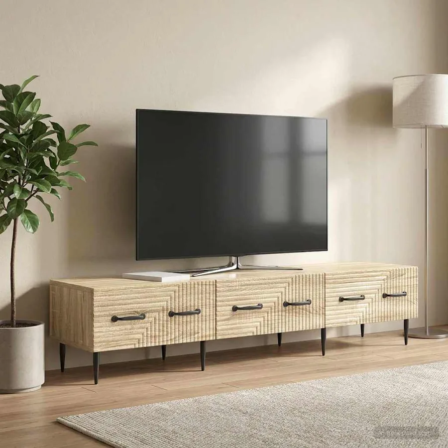 Meuble TV Chêne Sonoma 147 x 34,5 x 30 cm Bois d'ingénierie - 4