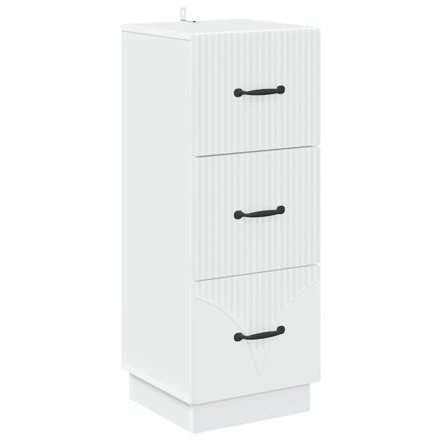 Armoire à tiroirs Blanc 33 x 34,5 x 87 cm Bois d'ingénierie - 2