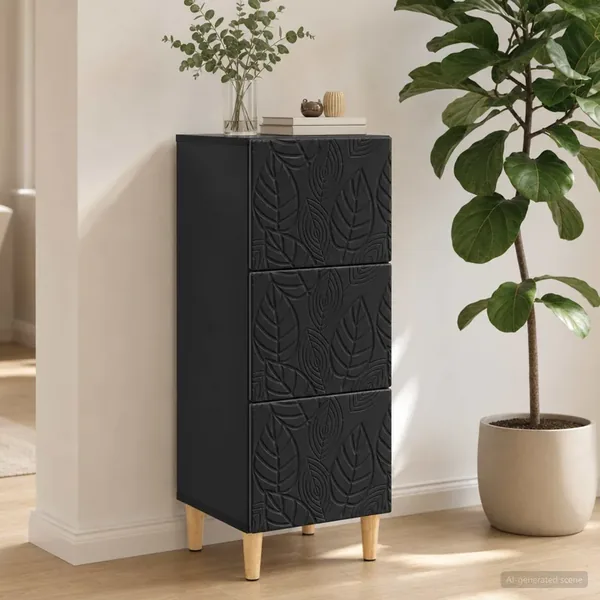 Armoire à tiroirs Noir 33 x 34,5 x 90 cm Bois d'ingénierie
