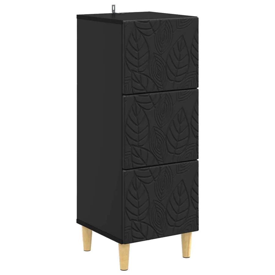 Armoire à tiroirs Noir 33 x 34,5 x 90 cm Bois d'ingénierie - 2