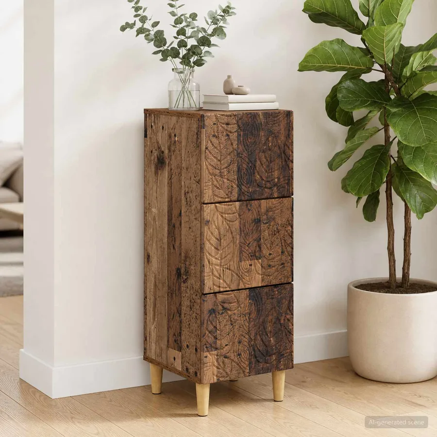 Armoire à tiroirs Bois ancien 33 x 34,5 x 90 cm