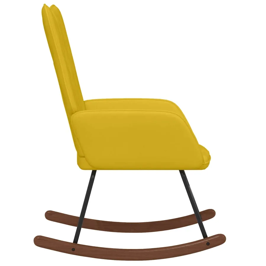 Chaise à bascule Jaune moutarde Velours - 4