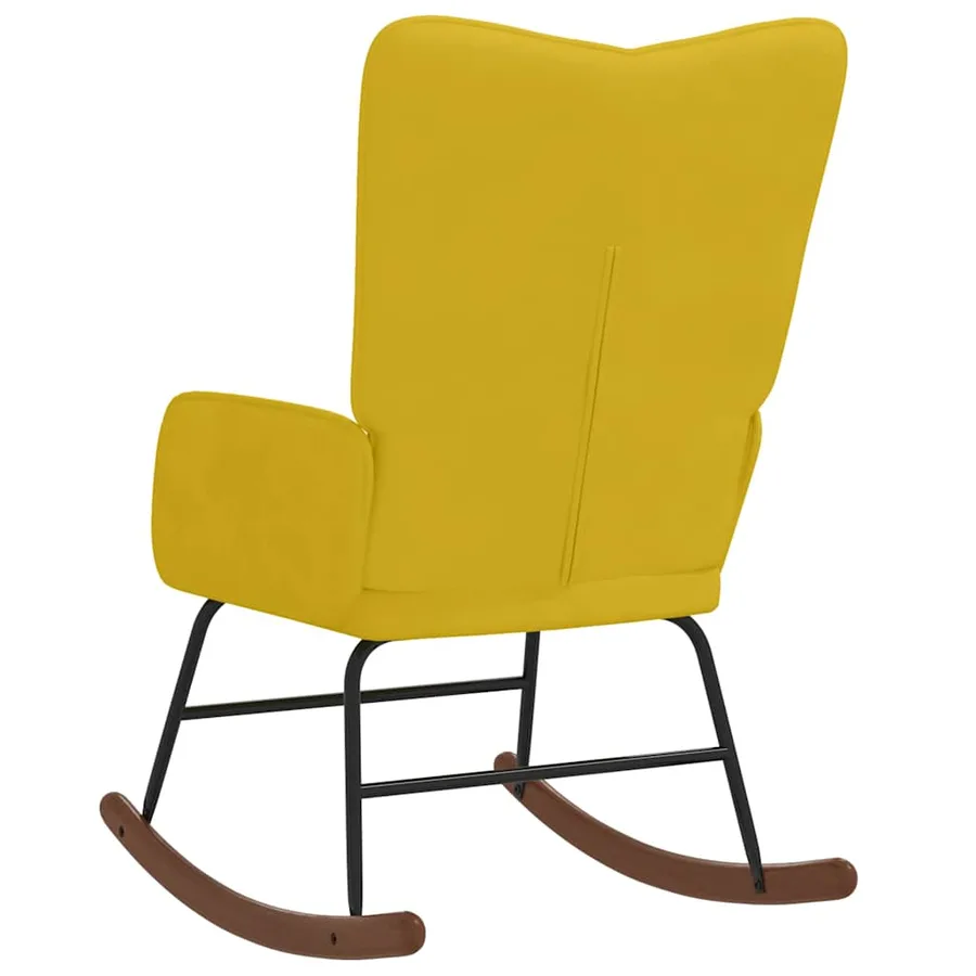 Chaise à bascule Jaune moutarde Velours - 5