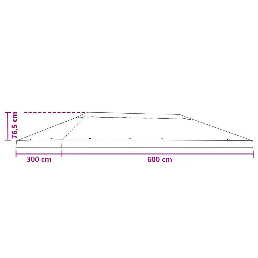 Housse de canopée de gazebo 6 x 3 m Anthracite Polyester 190 - 7