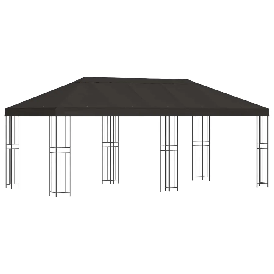 Gazebo avec murs latéraux 6 x 3 m Anthracite Polyester et Acier - 2