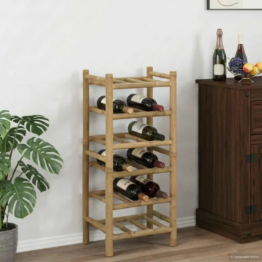Étagère à vin Naturel 32,5 x 29,5 x 72 cm Bambou