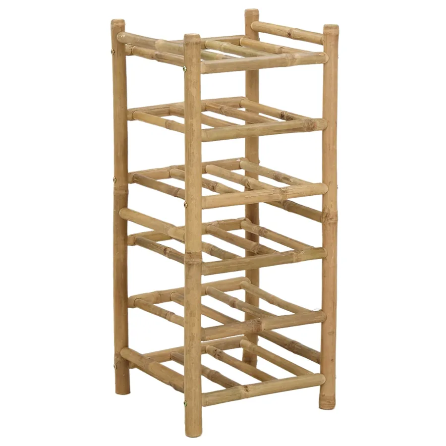 Étagère à vin Naturel 32,5 x 29,5 x 72 cm Bambou - 2