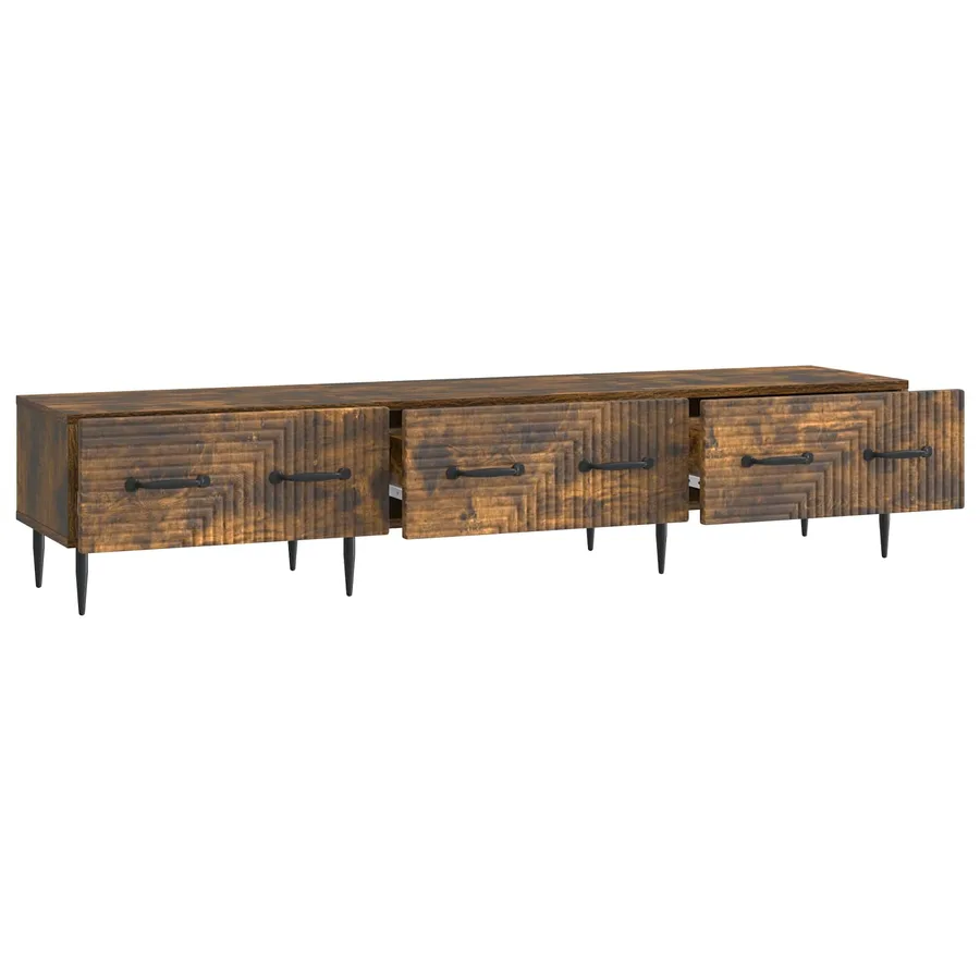 Meuble TV Chêne fumé 147 x 34,5 x 30 cm Bois d'ingénierie - 5