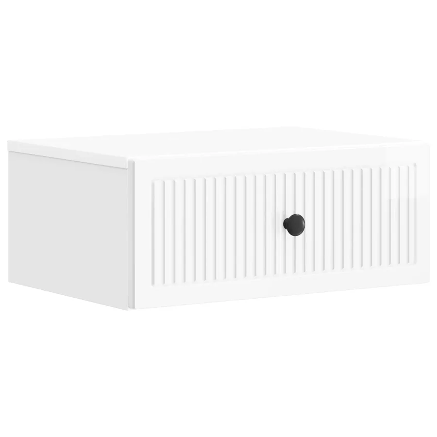 Cabinet de chevet avec tiroir Blanc brillant 49 x 34,5 x 20 cm - 2