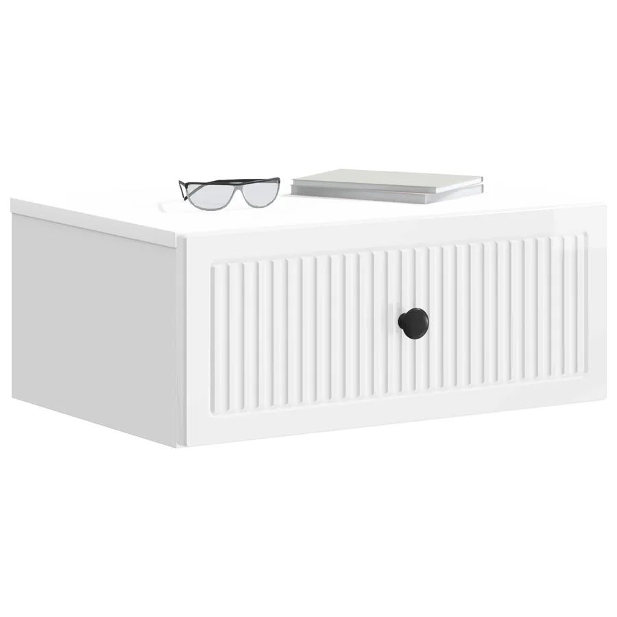 Cabinet de chevet avec tiroir Blanc brillant 49 x 34,5 x 20 cm - 3