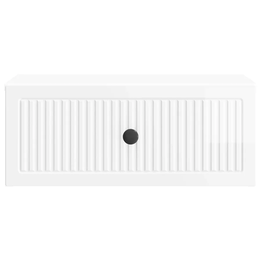 Cabinet de chevet avec tiroir Blanc brillant 49 x 34,5 x 20 cm - 5