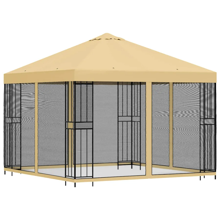 Abri de jardin avec parois 3 x 3 m Crème Polyester et Acier - 3