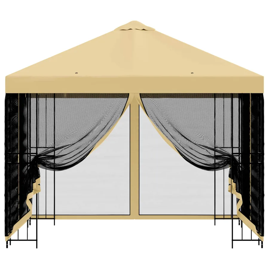 Abri de jardin avec parois 3 x 3 m Crème Polyester et Acier - 5