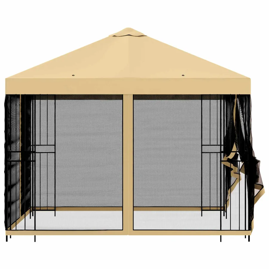 Abri de jardin avec parois 3 x 3 m Crème Polyester et Acier - 6