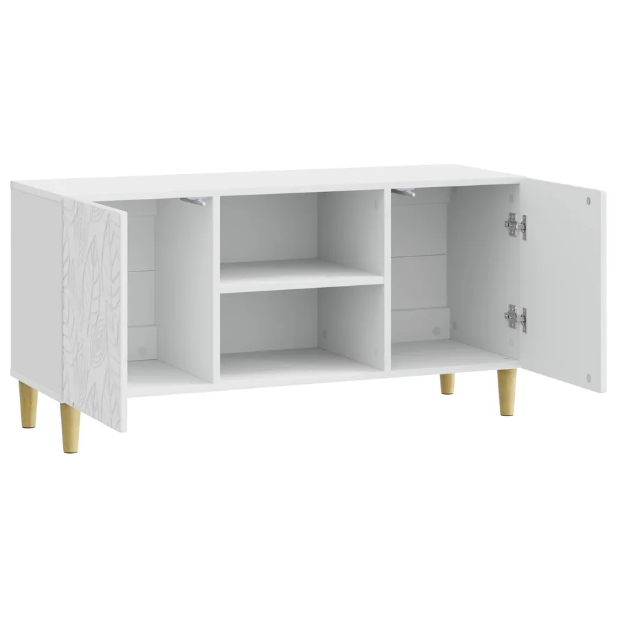 Meuble TV 102 x 34,5 x 50 cm Blanc brillant Bois d'ingénierie - 4
