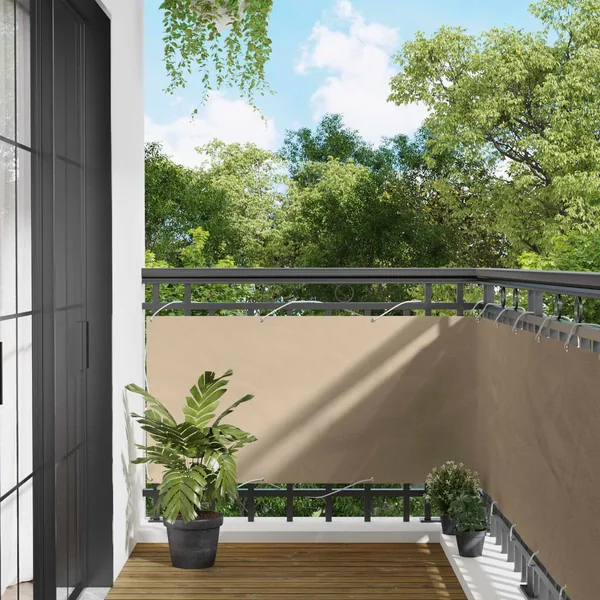 Écran de balcon Beige 75 x 200 cm Oxford alu enduit de PU