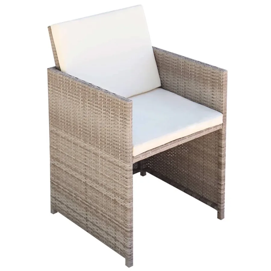 Chaises de jardin lot de 2 avec coussins Résine tressée Beige - 2
