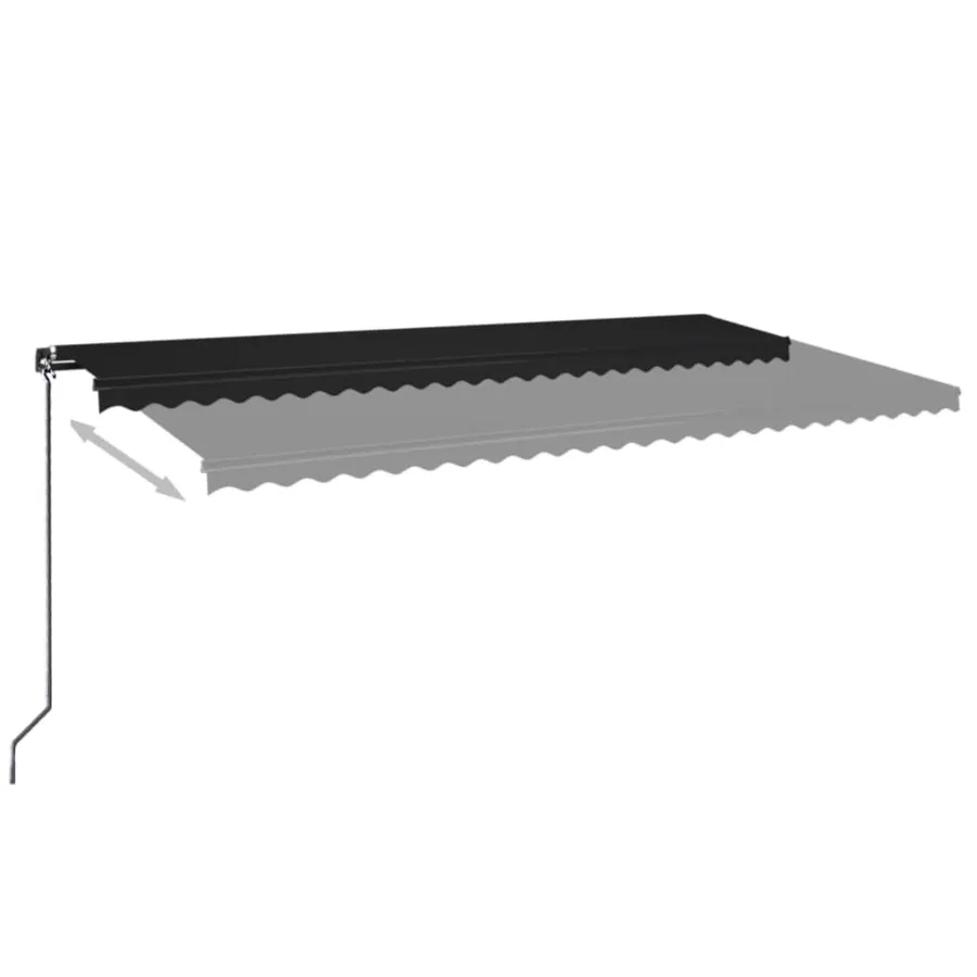 Auvent manuel rétractable avec LED 600x350 cm Anthracite - 3