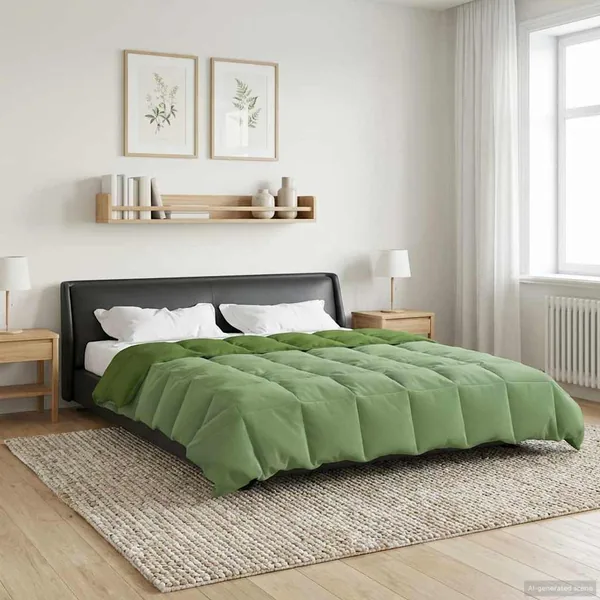 Duvet d'hiver Matelassé Vert 220 x 260 cm Microfibre