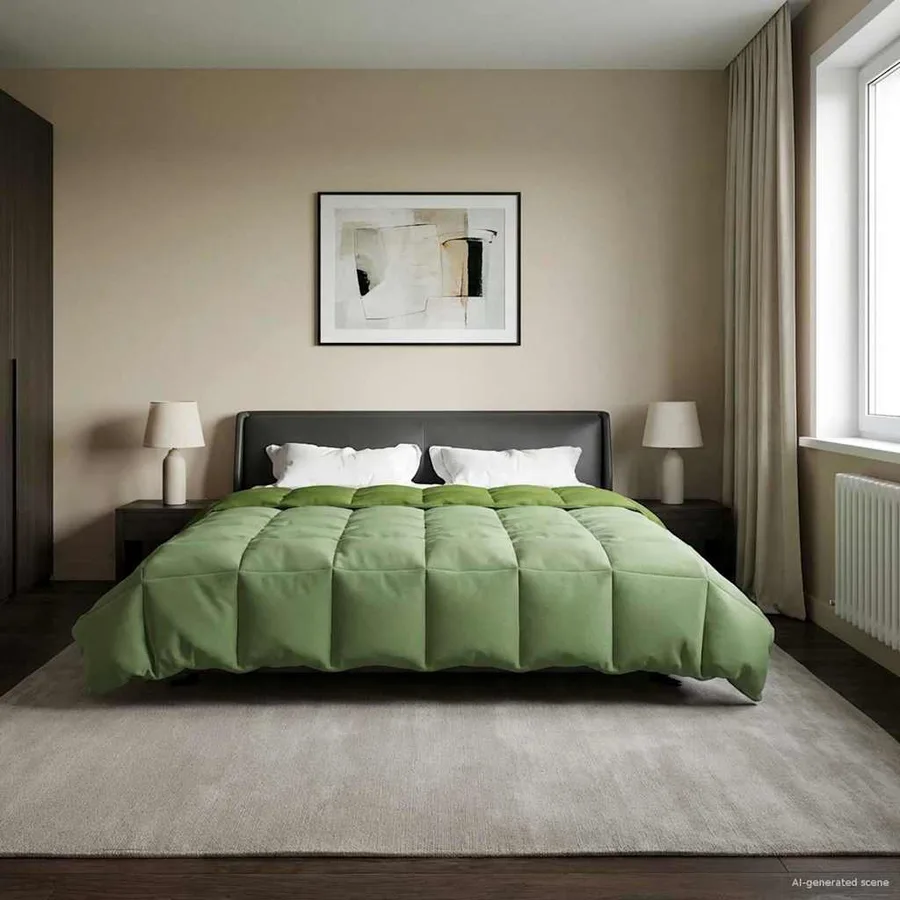 Duvet d'hiver Matelassé Vert 220 x 260 cm Microfibre - 4