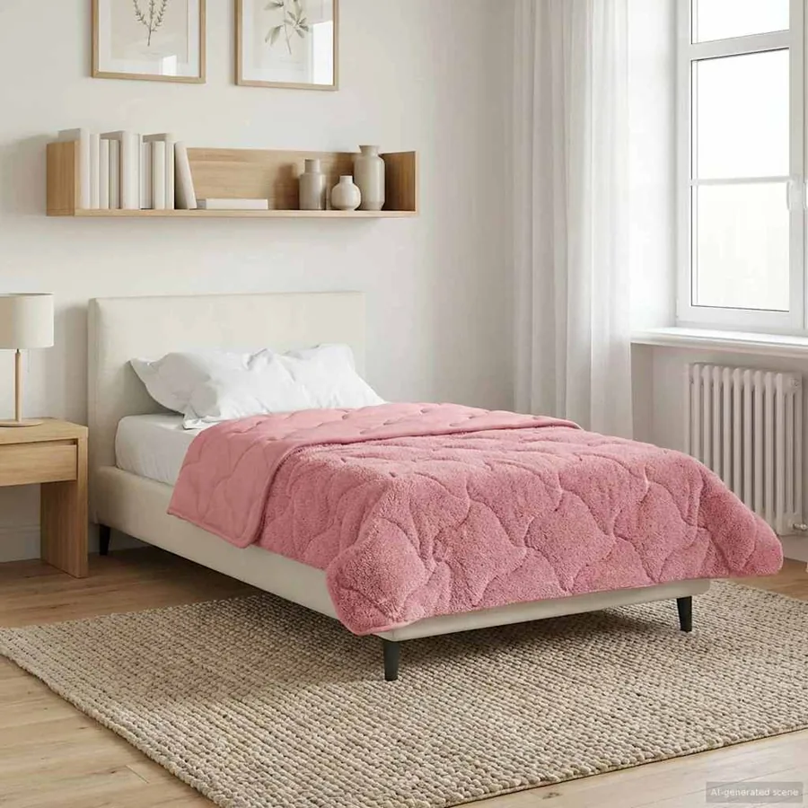 Duvet d'hiver Rose 155 x 200 cm Microfibre et polaire Teddy