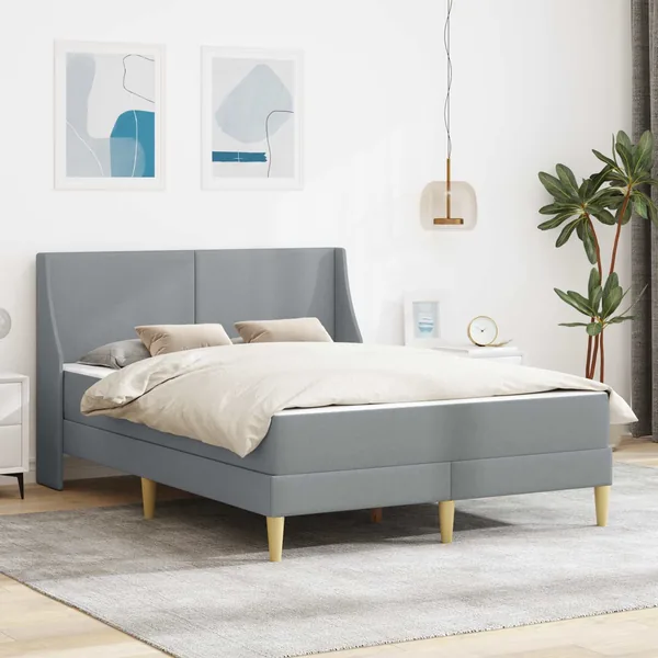 Cadre de lit avec matelas avec tête de lit Polyester