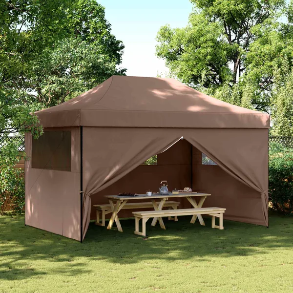 Tente de fête Marron 292 x 440 x 315 cm Tissu Oxford
