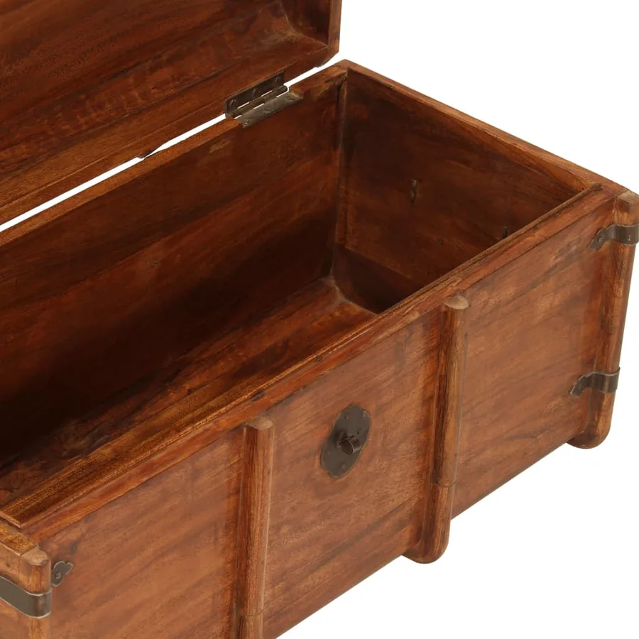 Coffre de rangement 2 pcs Bois d'acacia solide et finition miel - 14