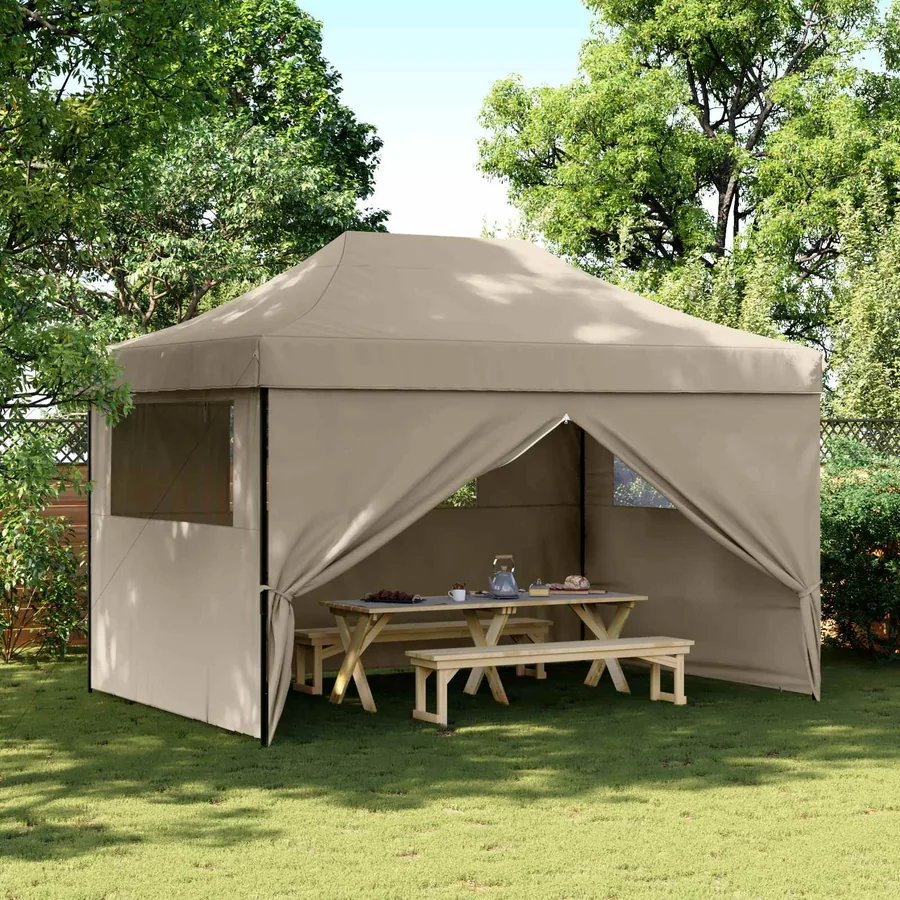 Tente de fête Taupe 279 x 410 x 315 cm Tissu Oxford