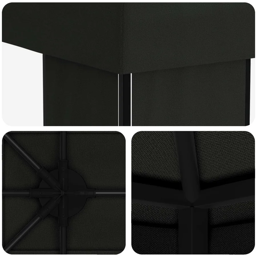 Abri de jardin 6 x 3 m Noir Polyester et Acier 190 - 5