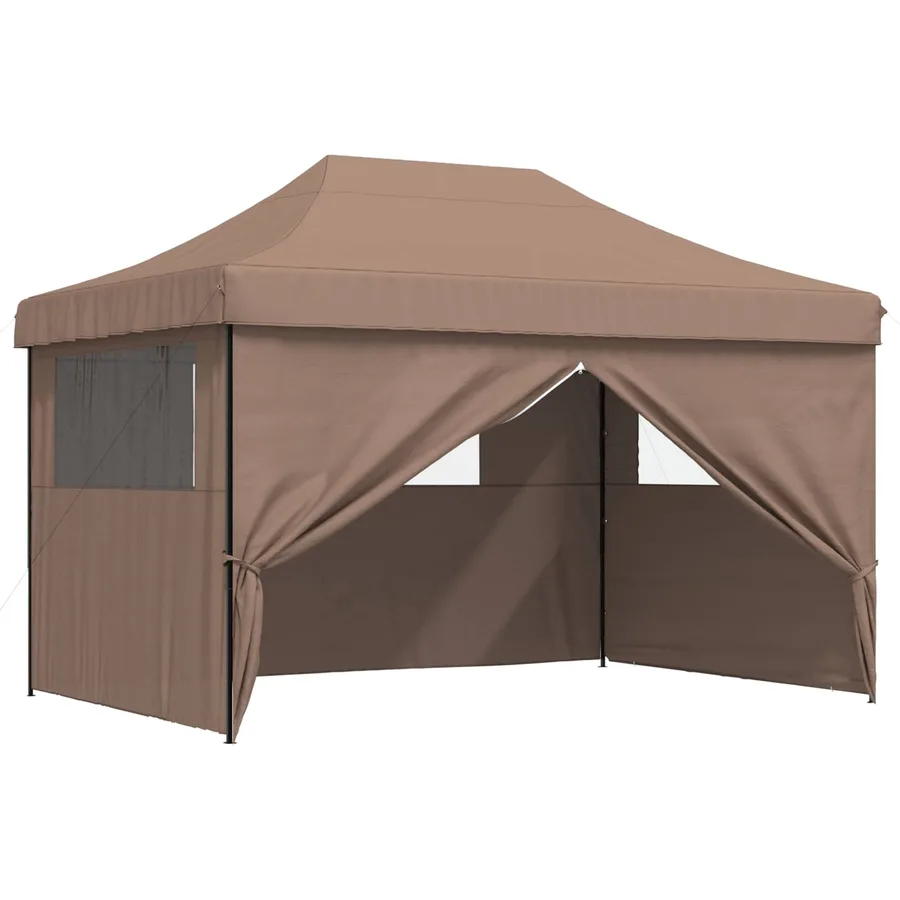 Tente de fête Marron 279 x 410 x 315 cm Tissu Oxford - 2