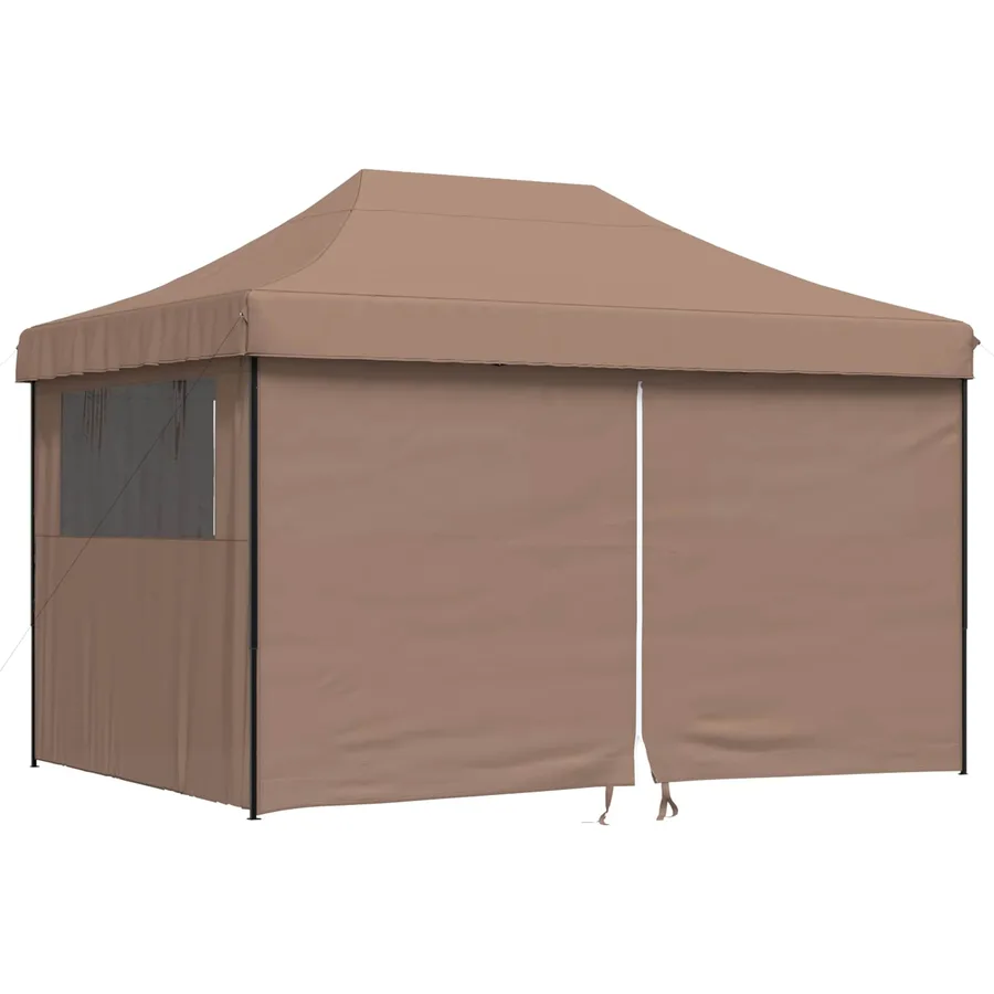 Tente de fête Marron 279 x 410 x 315 cm Tissu Oxford - 3