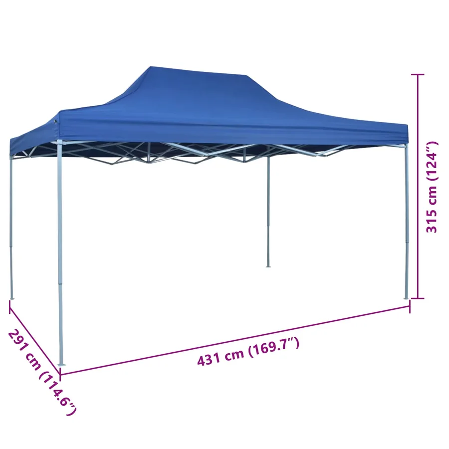 Tente de fête Bleu 291 x 431 x 315 cm Tissu Oxford - 13