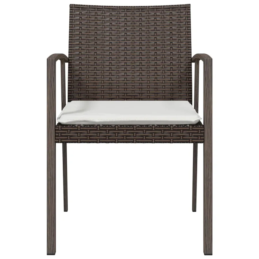 Chaises de jardin coussins lot de 4 marron 56,5x57x83 cm rotin - 4